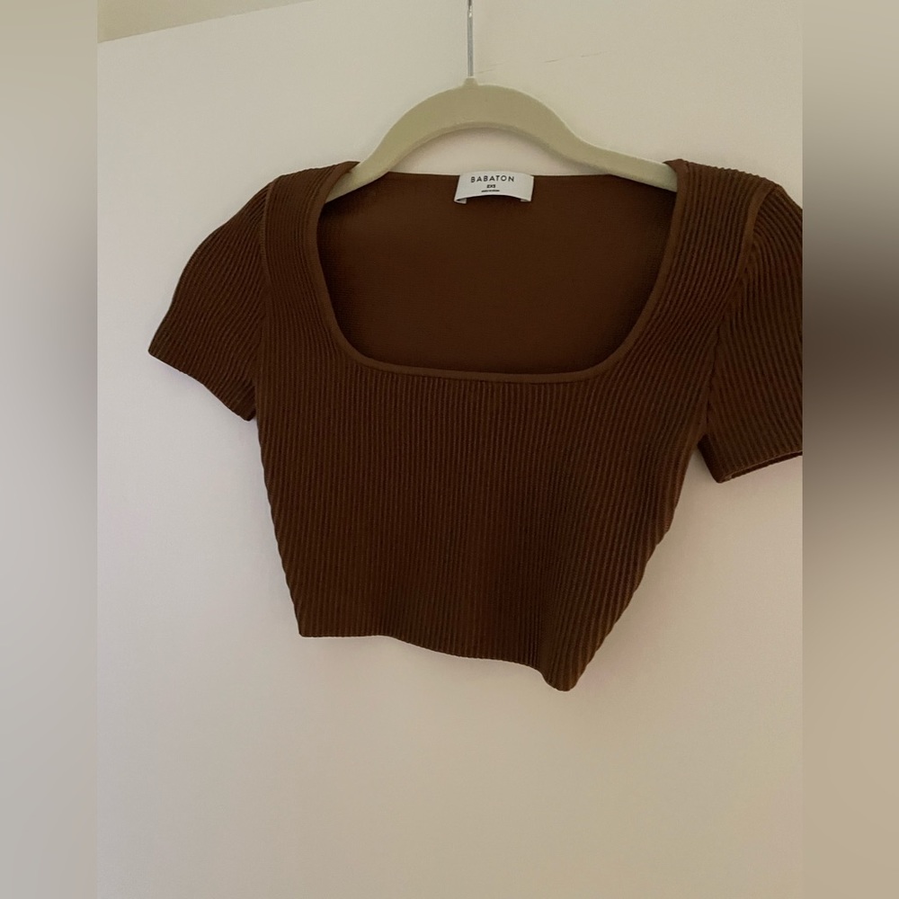 Babaton stretch rib crop top